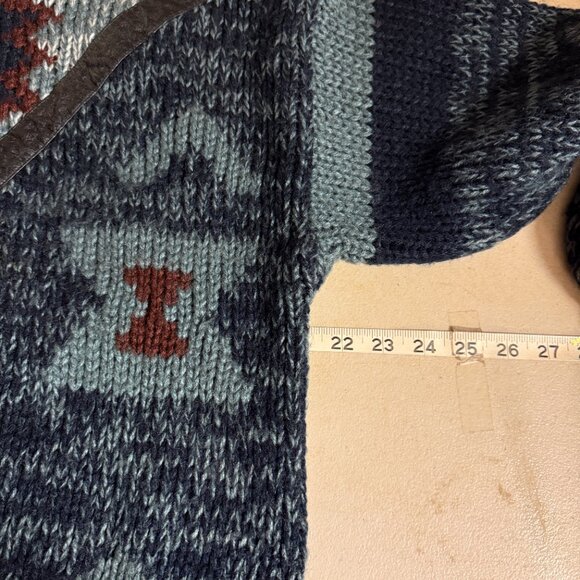 Vintage Pacific Club Chunky Knit Sweater with Leather Trim (L) - Picture 10 of 11